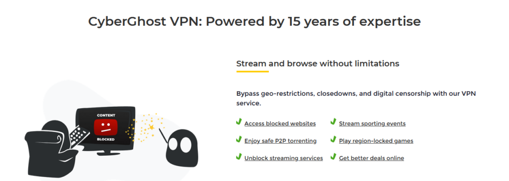 Vorstellung des Dienstes CyberGhost VPN.