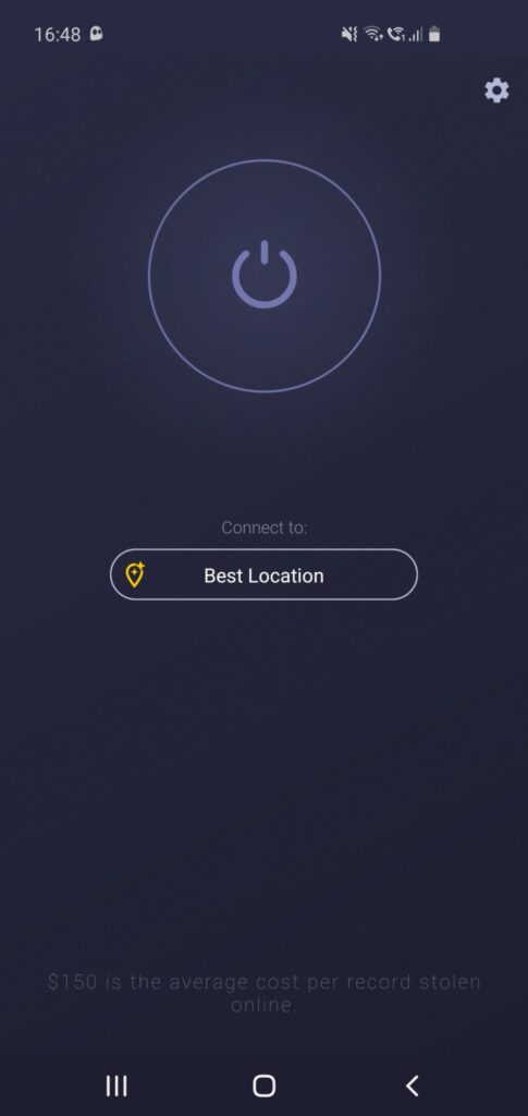 Revisión de CyberGhost VPN - Aplicación de Android - selección de ubicación