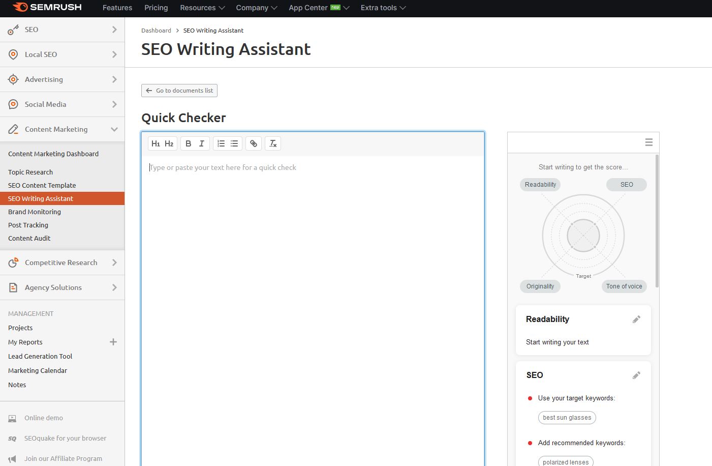 SEO Writing Assistant by Semrush is a way to improve the content of ...