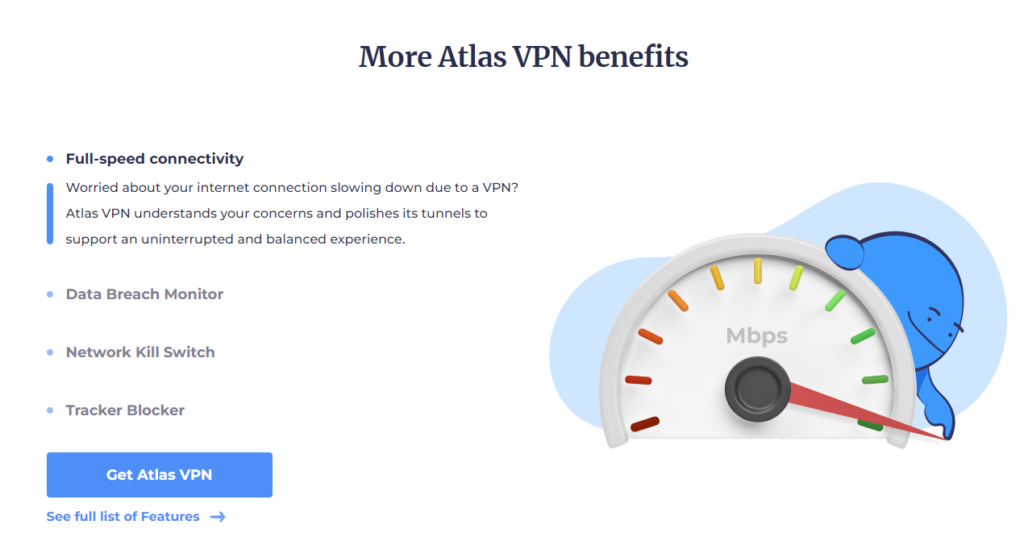 Atlas VPN Wichtige Funktionen