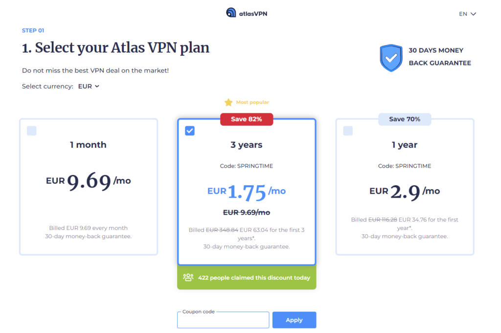 Atlas VPN, was ist der Unterschied zwischen der kostenlosen Version und der kostenpflichtigen Premium-Version?