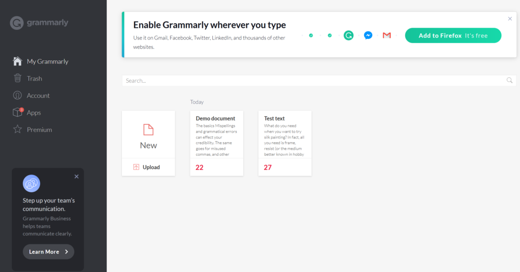 Grammarly Show Web App