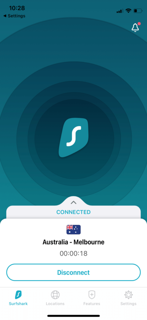 Surfshark VPN iOS-App: Begrüßungsbildschirm.