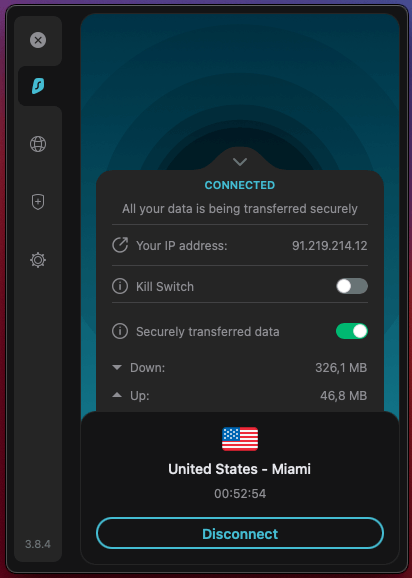 macOS Surfshark VPN-App: Begrüßungsbildschirm.