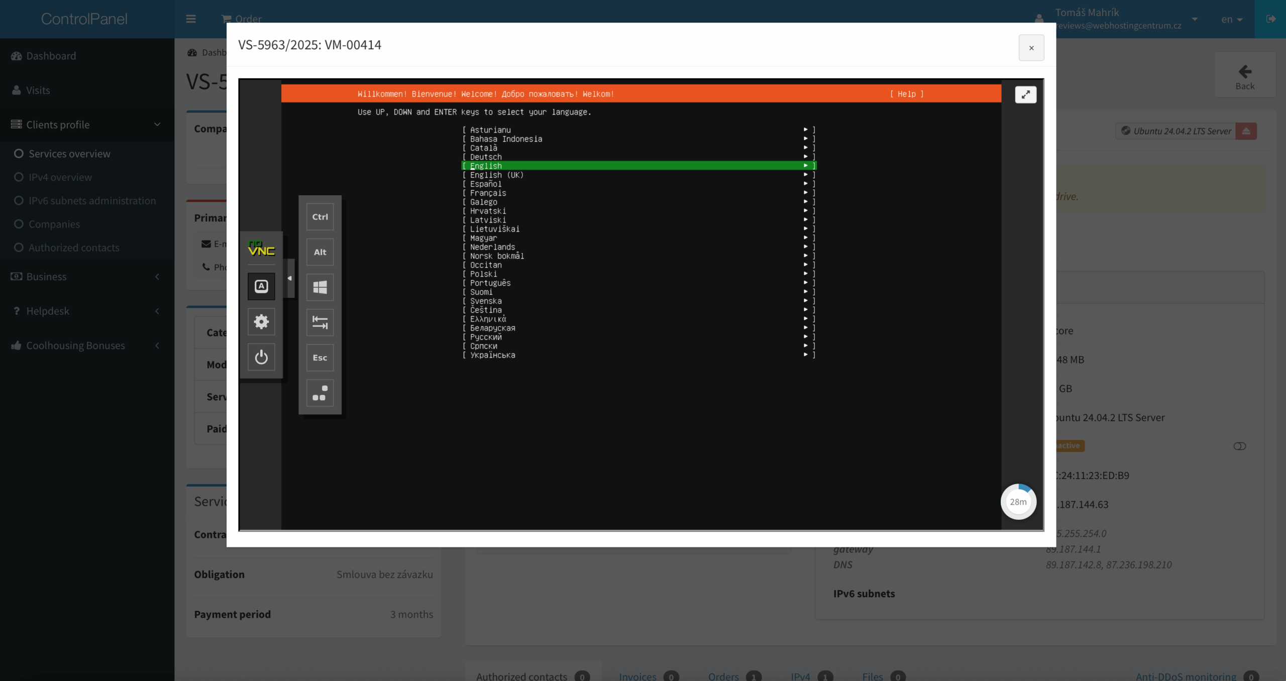 Coolhousing Control Panel Novnc