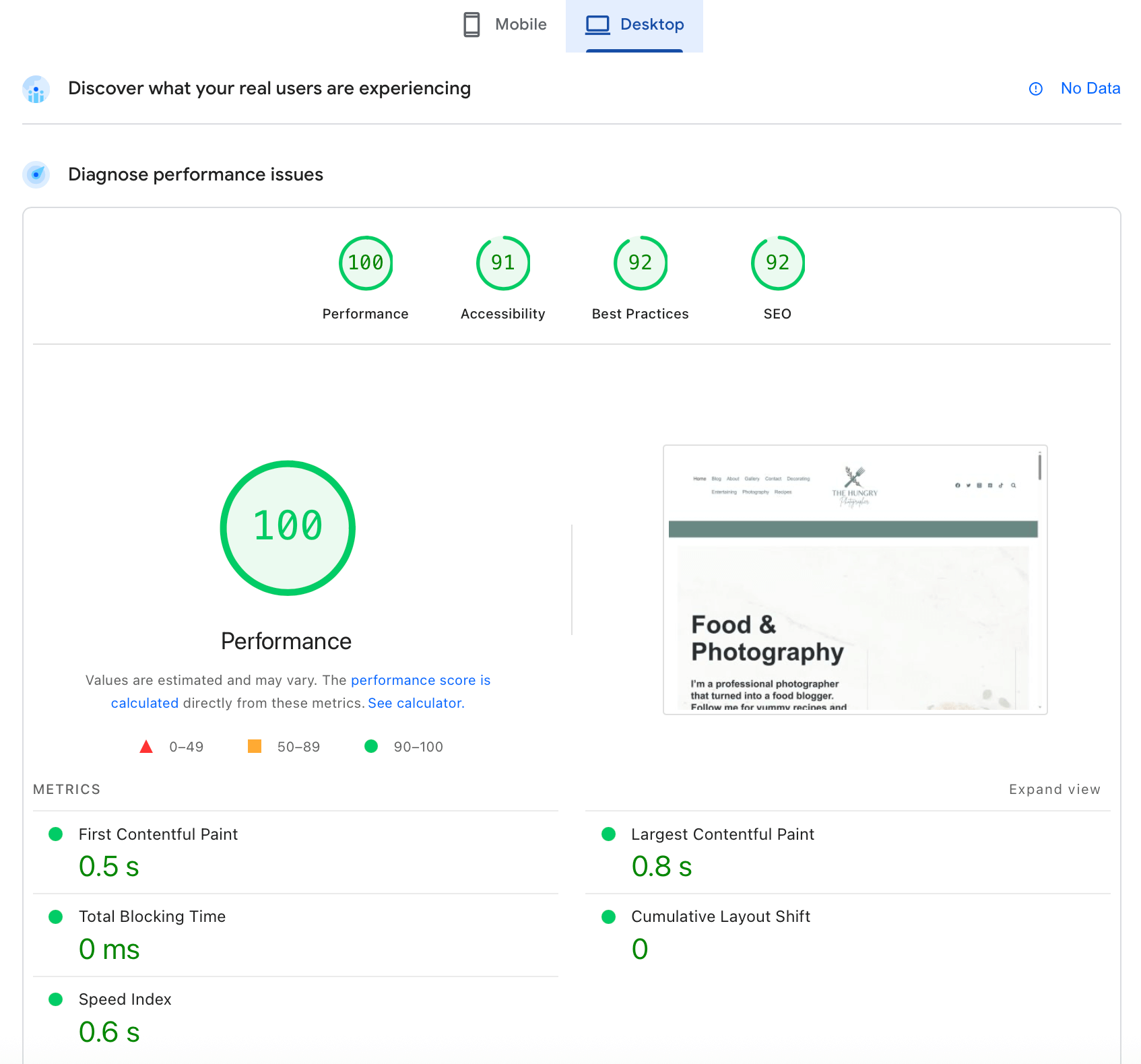 Pagespeed Desktop Woo